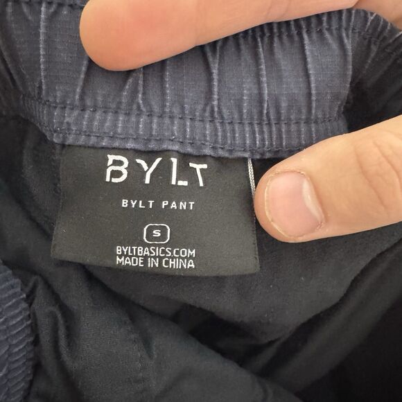 BYLT Weekender Pants Mens Small Blue Stretch Ripstop Drawstring Casual - Picture 7 of 8